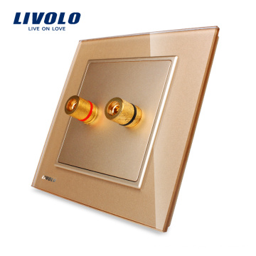 Livolo One Gang Sound &amp; Acoustics Steckdosenleiste Goldene Kristallplatte VL-W291A-13